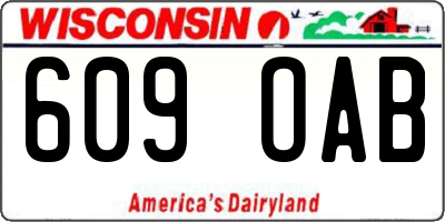 WI license plate 609OAB
