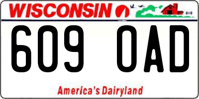 WI license plate 609OAD
