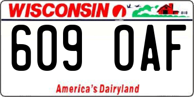 WI license plate 609OAF