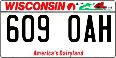 WI license plate 609OAH