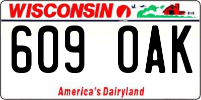 WI license plate 609OAK