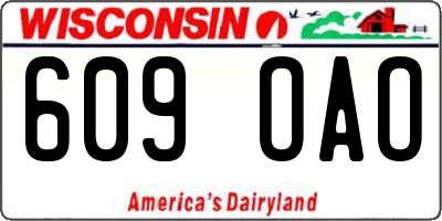 WI license plate 609OAO