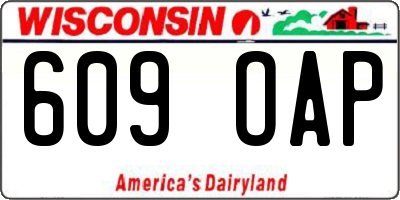 WI license plate 609OAP