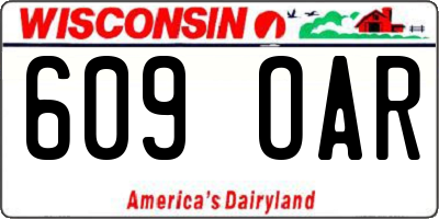 WI license plate 609OAR