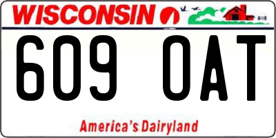 WI license plate 609OAT