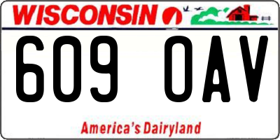WI license plate 609OAV