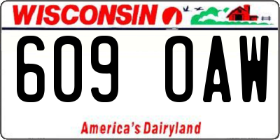 WI license plate 609OAW