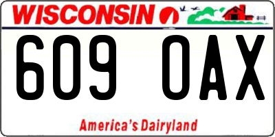 WI license plate 609OAX
