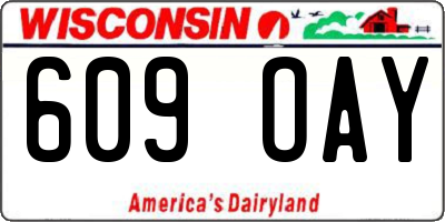 WI license plate 609OAY