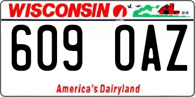 WI license plate 609OAZ