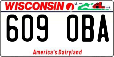 WI license plate 609OBA