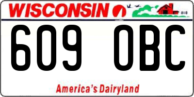 WI license plate 609OBC