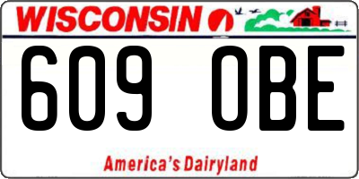WI license plate 609OBE