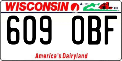 WI license plate 609OBF