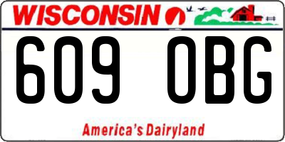 WI license plate 609OBG