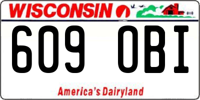 WI license plate 609OBI