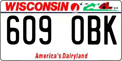 WI license plate 609OBK