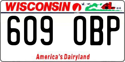 WI license plate 609OBP