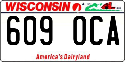 WI license plate 609OCA