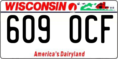WI license plate 609OCF