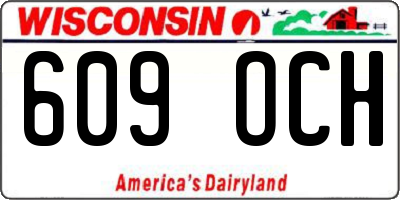 WI license plate 609OCH