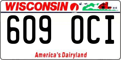 WI license plate 609OCI