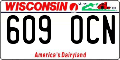 WI license plate 609OCN
