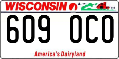 WI license plate 609OCO