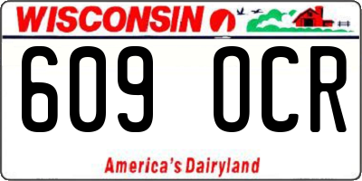WI license plate 609OCR