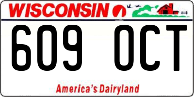 WI license plate 609OCT