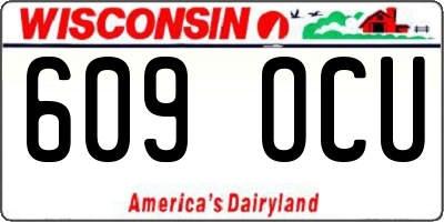 WI license plate 609OCU