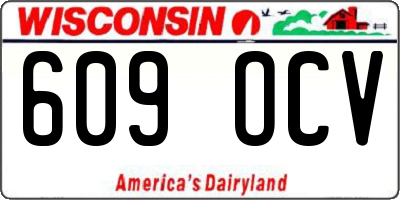 WI license plate 609OCV