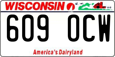 WI license plate 609OCW