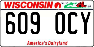 WI license plate 609OCY