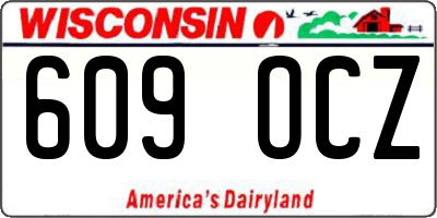 WI license plate 609OCZ