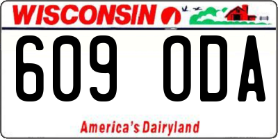 WI license plate 609ODA