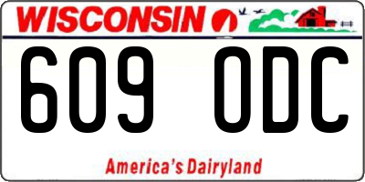 WI license plate 609ODC