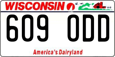 WI license plate 609ODD