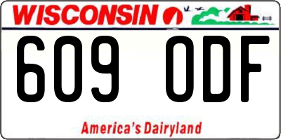 WI license plate 609ODF