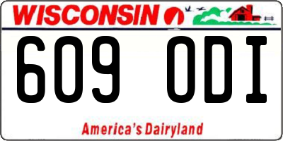 WI license plate 609ODI