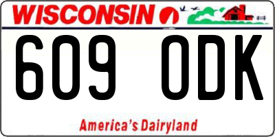 WI license plate 609ODK