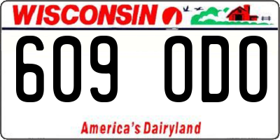 WI license plate 609ODO