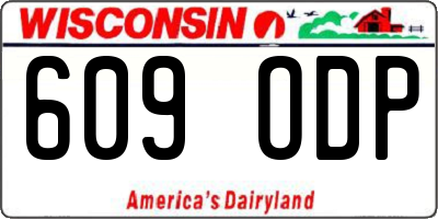 WI license plate 609ODP