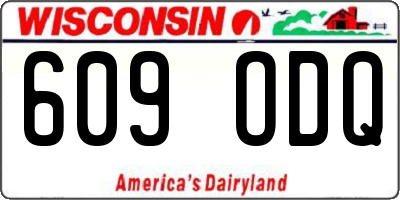 WI license plate 609ODQ