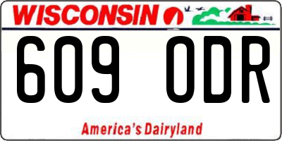 WI license plate 609ODR