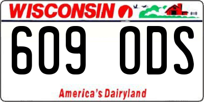 WI license plate 609ODS