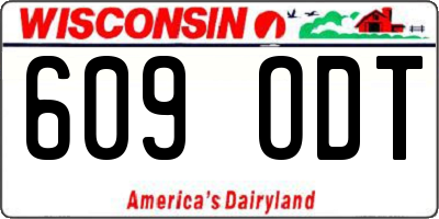 WI license plate 609ODT