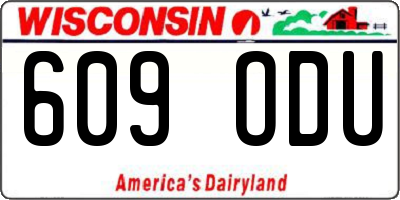 WI license plate 609ODU