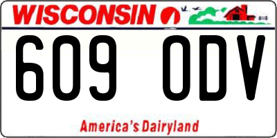WI license plate 609ODV