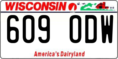 WI license plate 609ODW